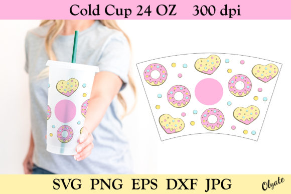 24 OZ Cold Cup Donut Tumbler. Valentine