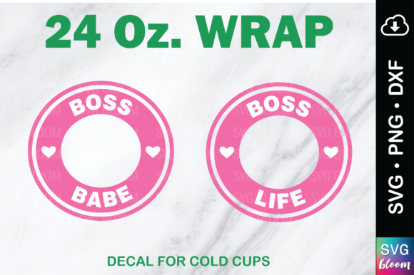 24 Oz. Tumbler Ring Wrap Boss Babe SVG