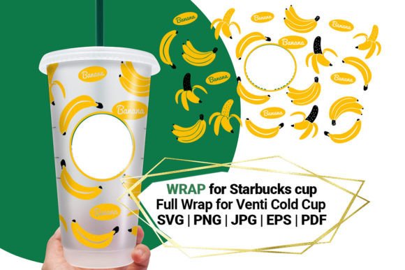 Banana Wrap for Starbucks Cold Cup 24 Oz