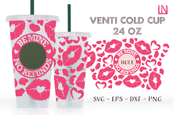 Be Mine Lips Leopard Venti Cup Full Wrap