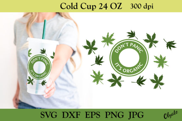 Cannabis 24 OZ Cold Cup Template
