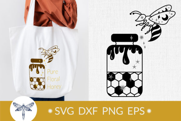 Celestial Honey Bee SVG with Honey SVG