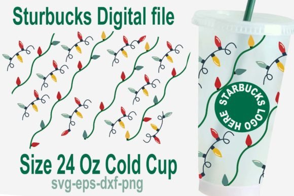 Christmas Light Warp SVG for 24 Oz Cold Cups