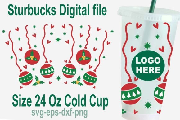 Christmas Tree Bulb SVG, 24 Oz Cold Cup