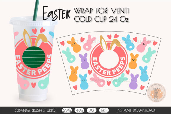 Easter Bunny Ears SVG Full Wrap Venti