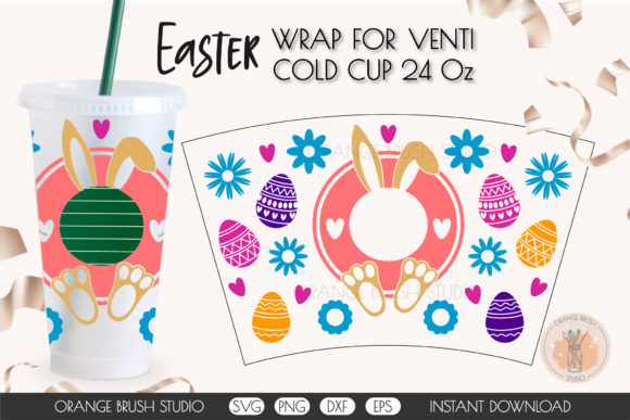 Easter Bunny Full SVG Wrap for Venti Cup