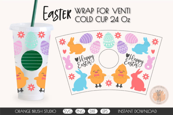 Easter Chick and Bunny Full Wrap Venti