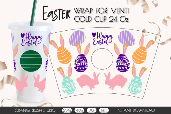 Easter Eggs Bunny Full Wrap Venti Cup