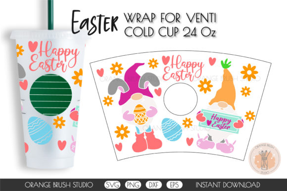 Happy Easter Gnomes SVG Full Wrap 24oz