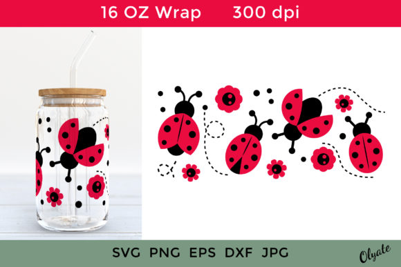Lady Bug for Libbey Can Glass 16 OZ Wrap