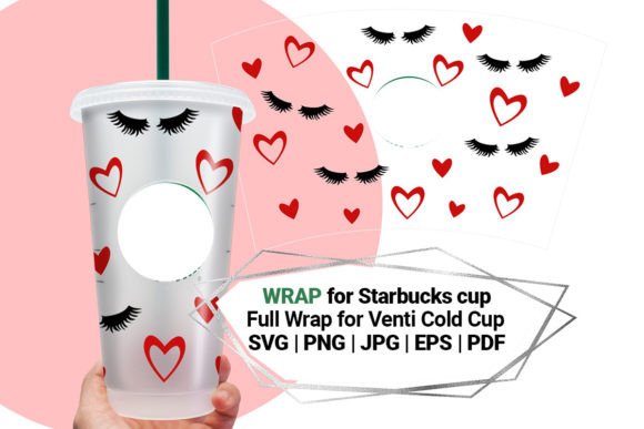 Lashes Wrap for Starbucks Cold Cup 24 Oz