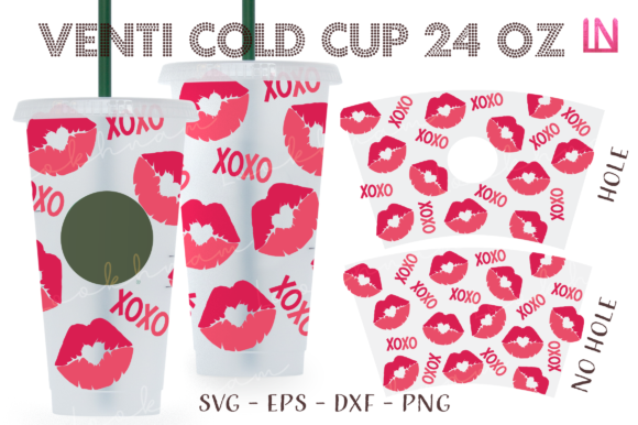Lips XOXO Valentine 24 Oz Venti Cup