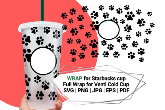Paw Wrap for Starbucks Cold Cup 24 Oz
