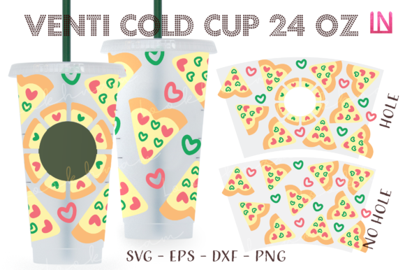 Pizza Hearts Valentine 24 Oz