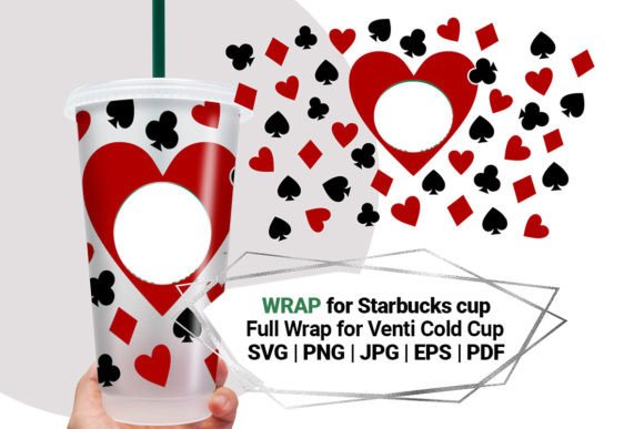 Poker Wrap for Starbucks Cold Cup 24 Oz