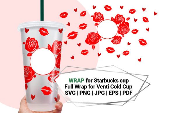 Roses Wrap for Starbucks Cold Cup 24 Oz