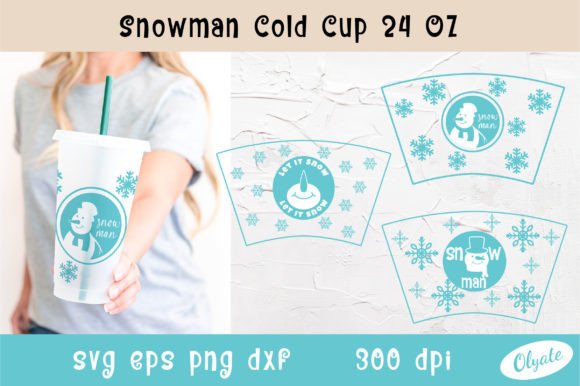 Snowman 24 OZ Cold Cup Wrap. Snowman Tum