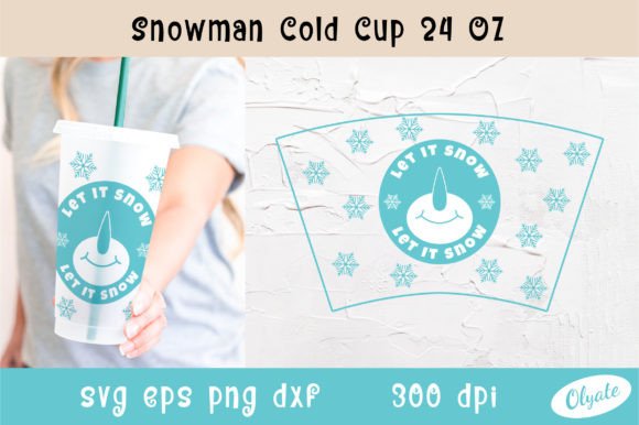 Snowman Cold Cup 24 OZ. Christmas Cold C