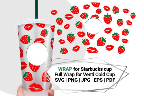 Strawberry Wrap for Starbucks Cold Cup 2