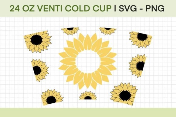 Sunflowers for 24oz Venti Cold Cup