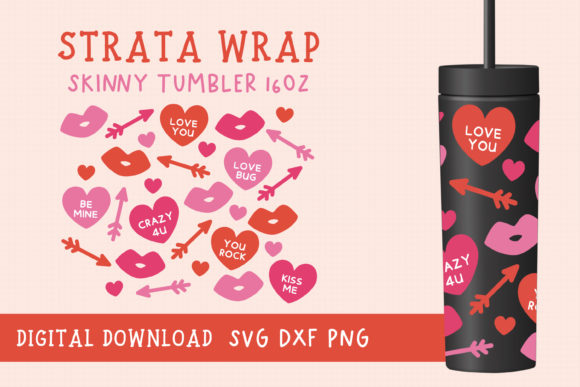 Valentine SVG Wrap for Strata Skinny Tumbler