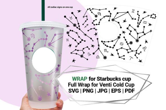 Zodiac Wrap for Starbucks Cold Cup 24 Oz